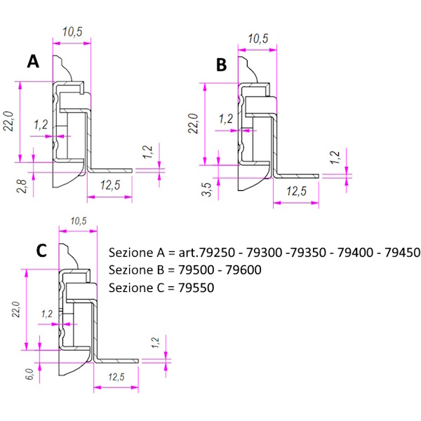 RAM Guide per Cassetti su Rotelle Marrone Portata KG 25 ART. 79 - RAM INDUSTRIE - Immagine 2